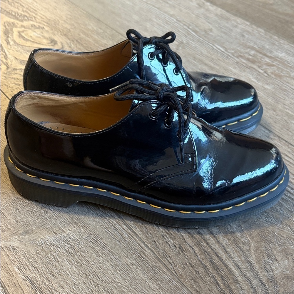 Dr Martens 1461 Black Patent Leather Lace-up Oxfords Women’s 8 Men’s/Boy’s 6 - Picture 3 of 8